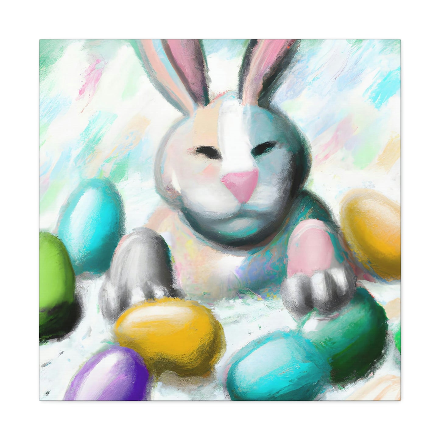 "Bunny's Basket of Bounty" - Canvas