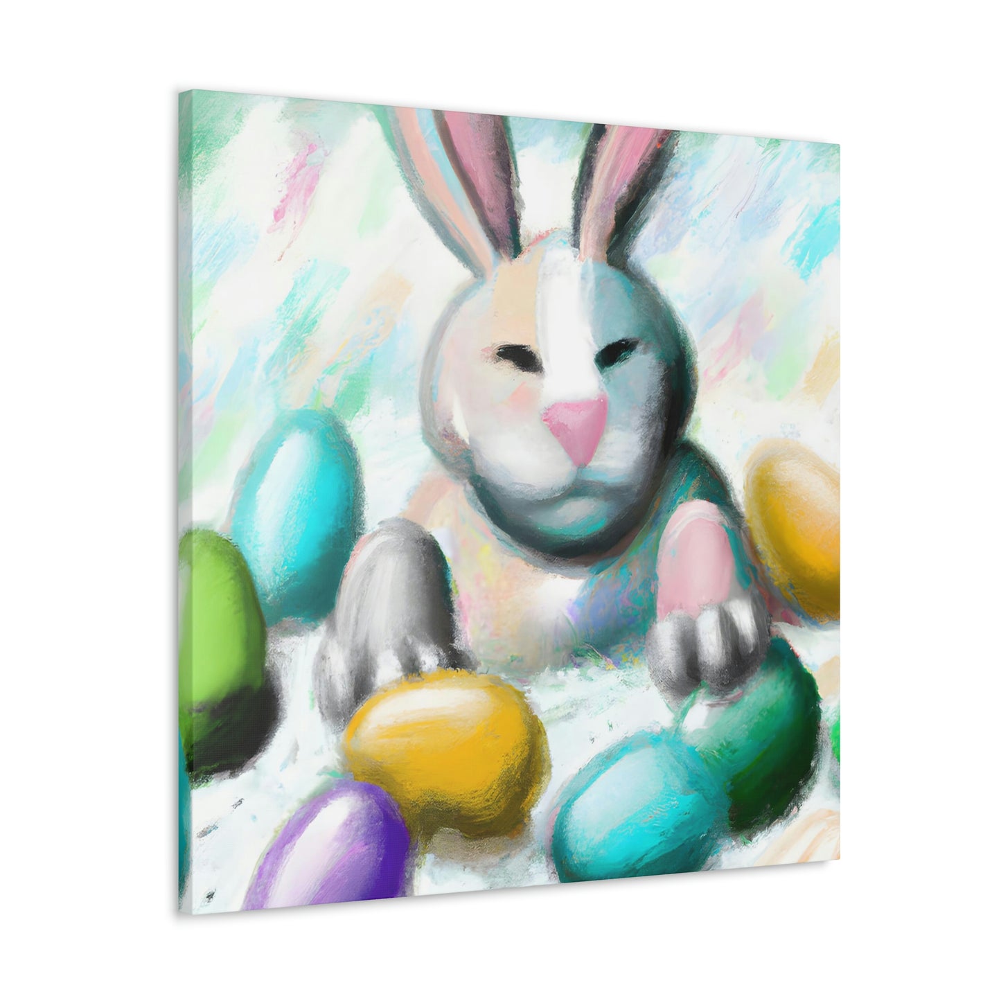 "Bunny's Basket of Bounty" - Canvas