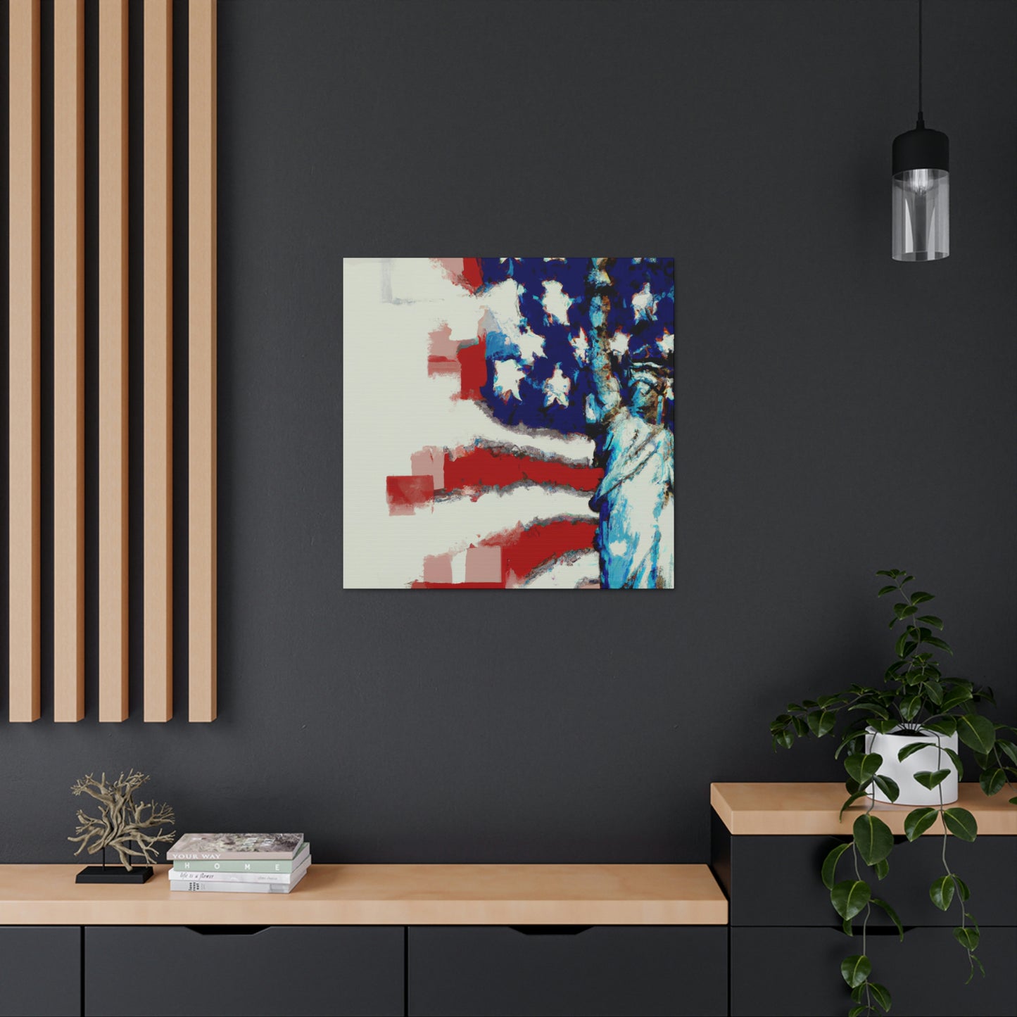 Statue Liberty Flag - Canvas