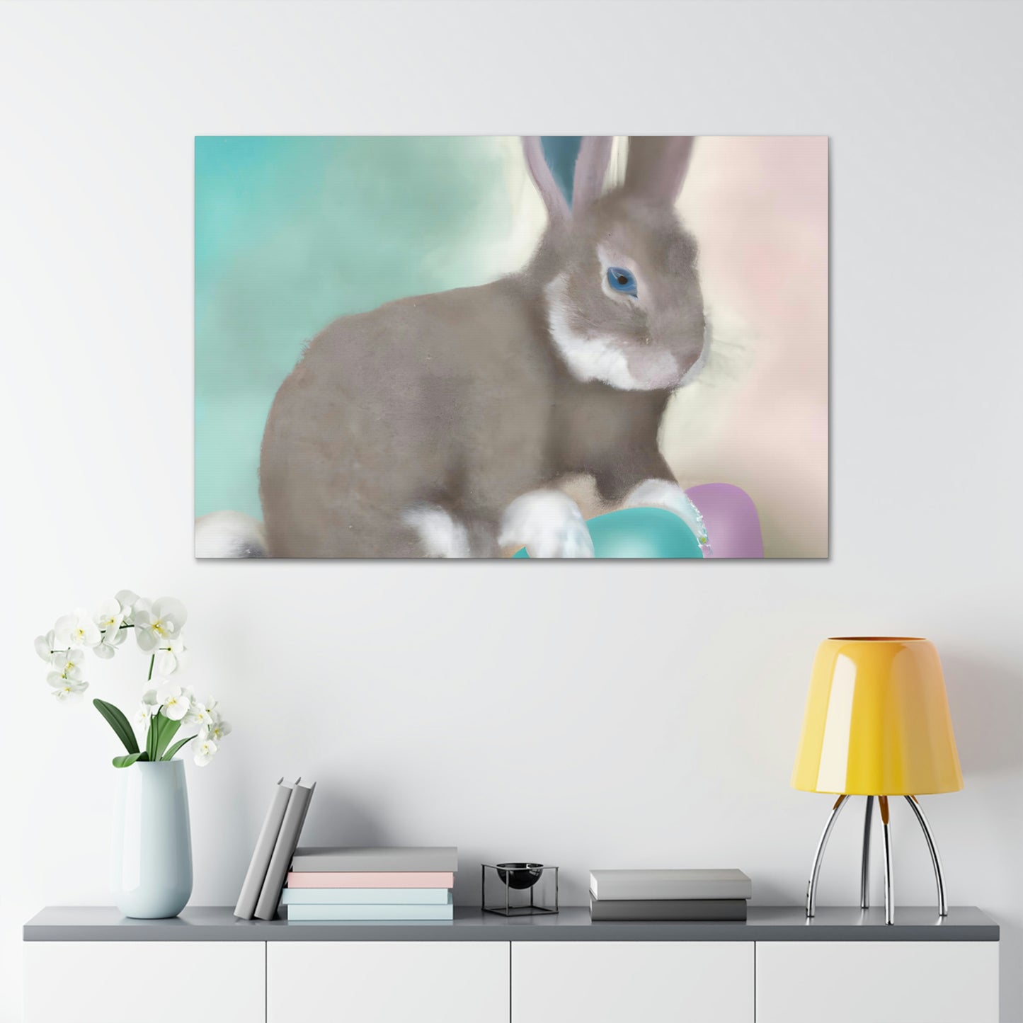 Easter Joy with the Bunny - Canvas