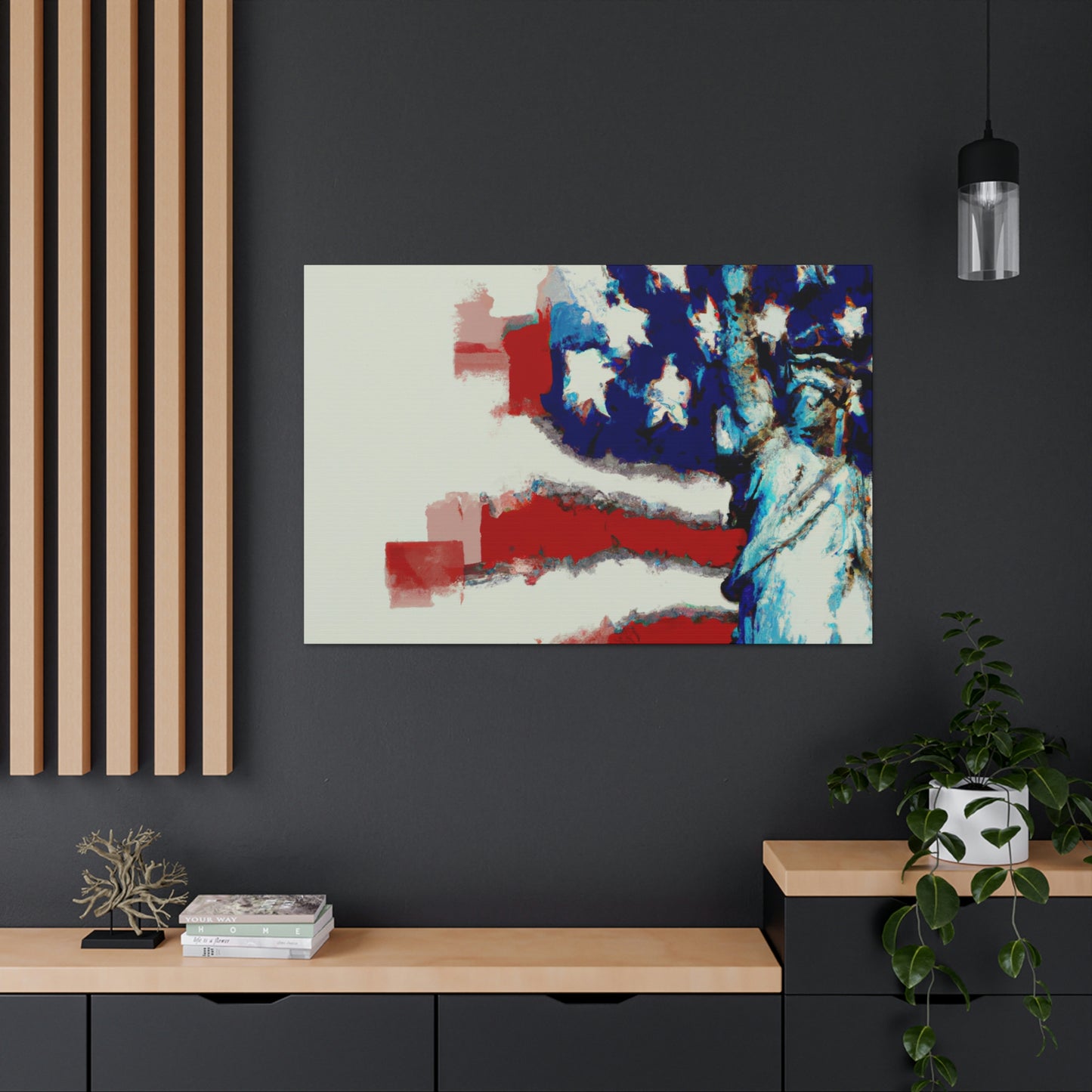 Statue Liberty Flag - Canvas