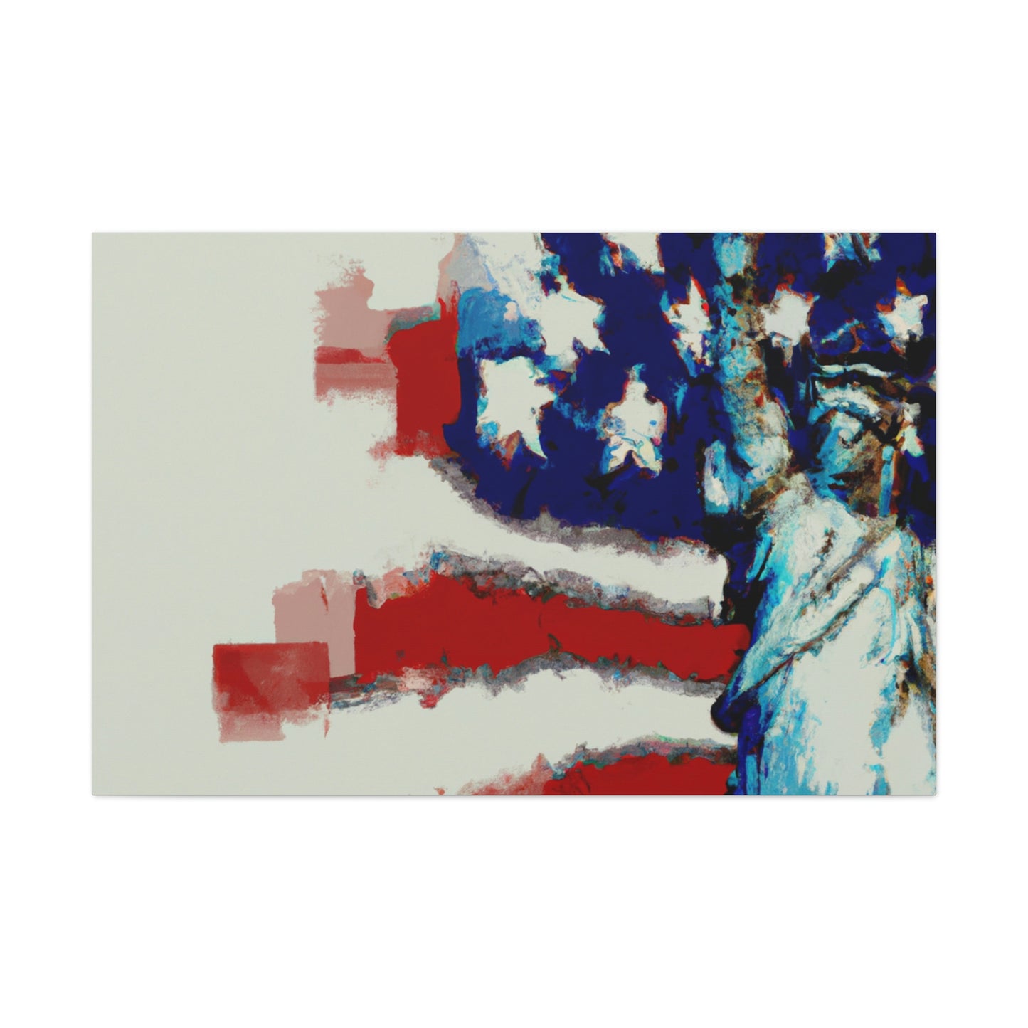 Statue Liberty Flag - Canvas