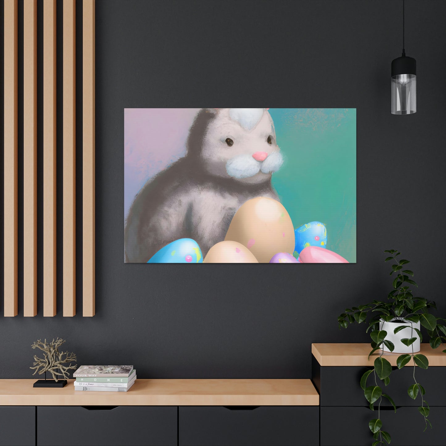 "Easter Bunny's Egg Hunt" - Canvas