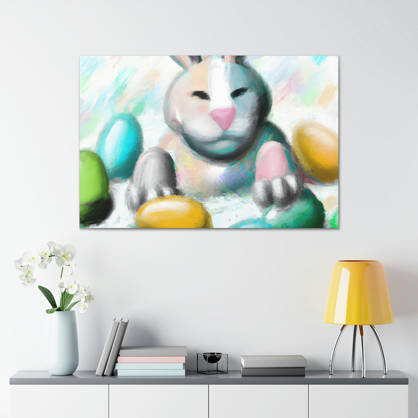 "Bunny's Basket of Bounty" - Canvas