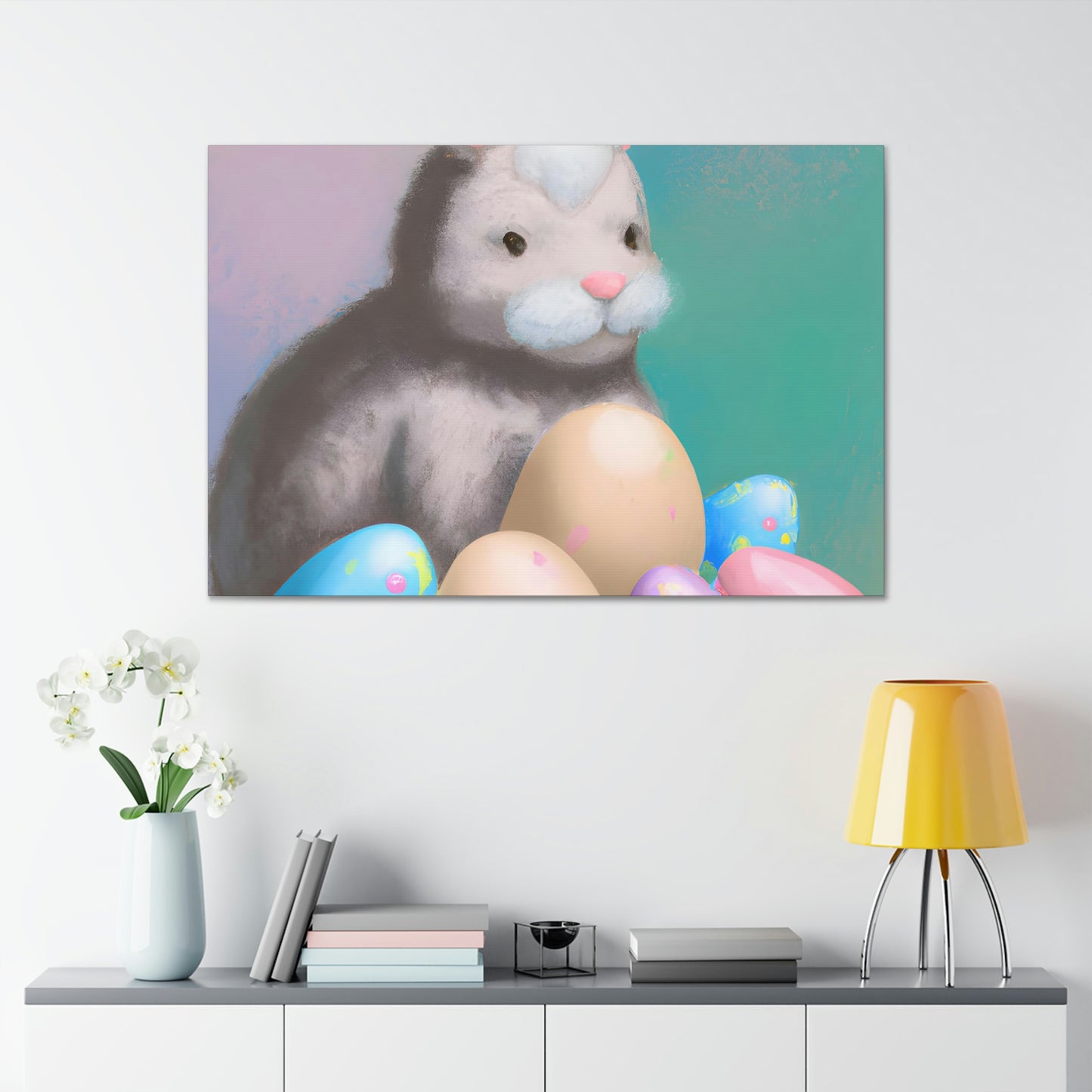 "Easter Bunny's Egg Hunt" - Canvas