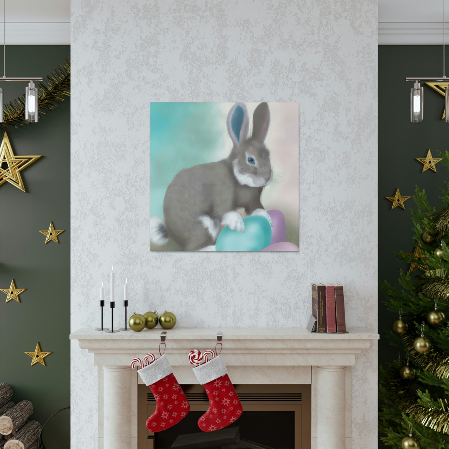 Easter Joy with the Bunny - Canvas