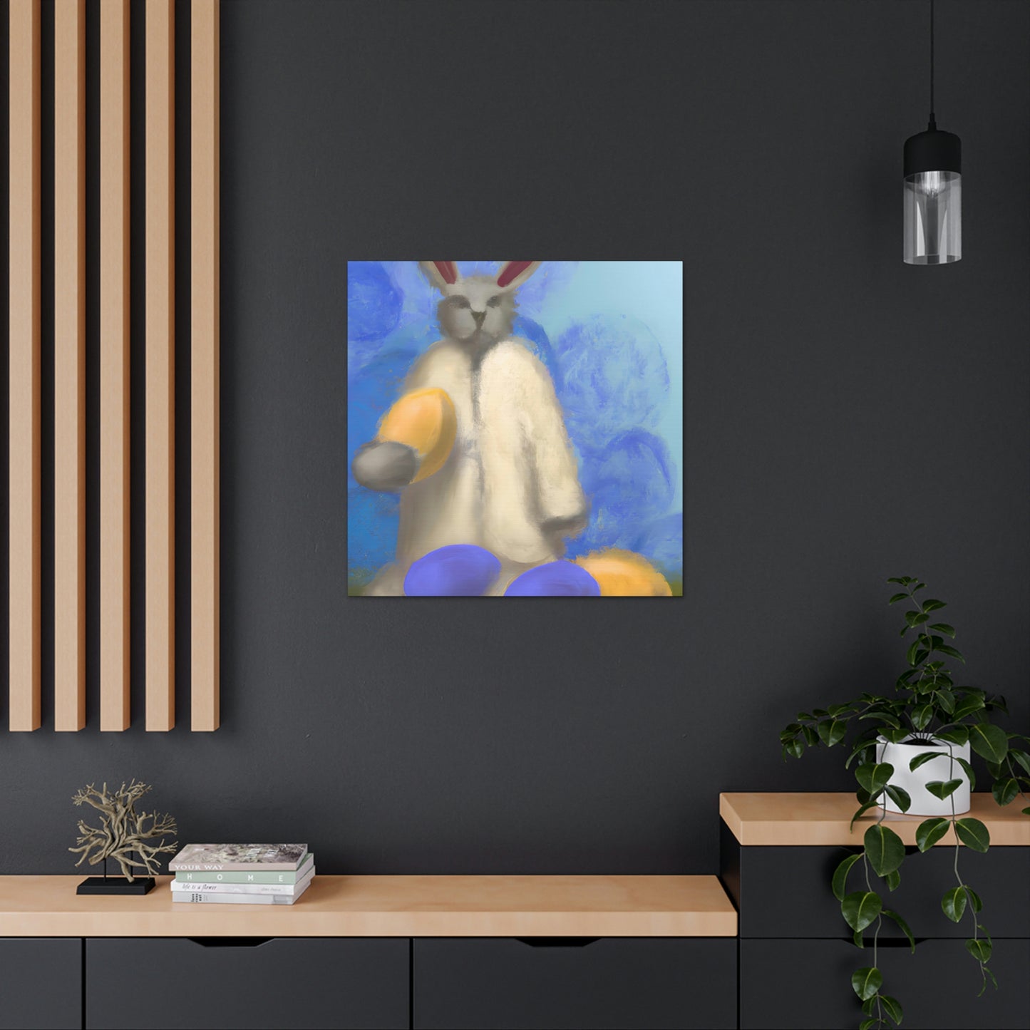 "Bunny Baskets of Springtime Joy" - Canvas