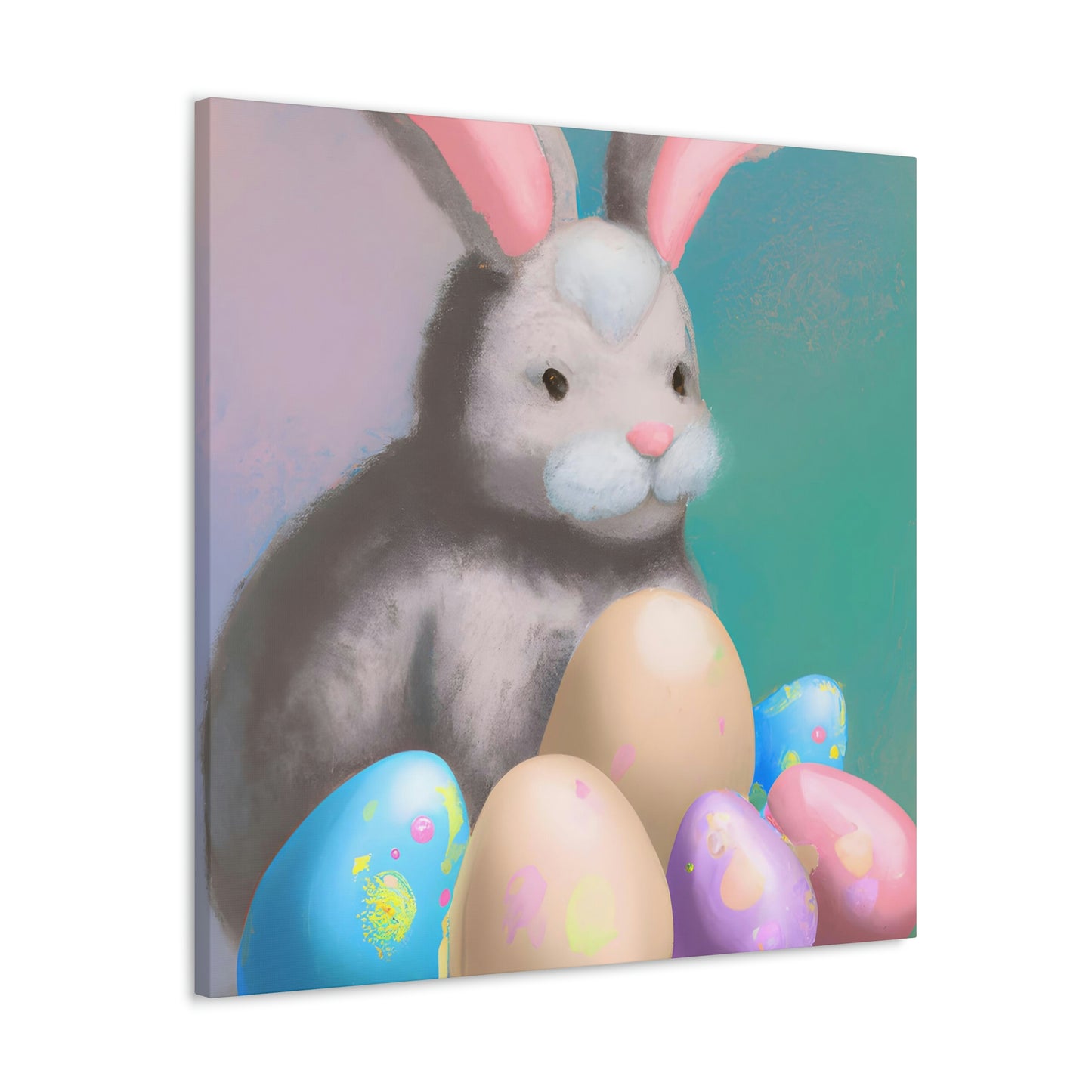 "Easter Bunny's Egg Hunt" - Canvas