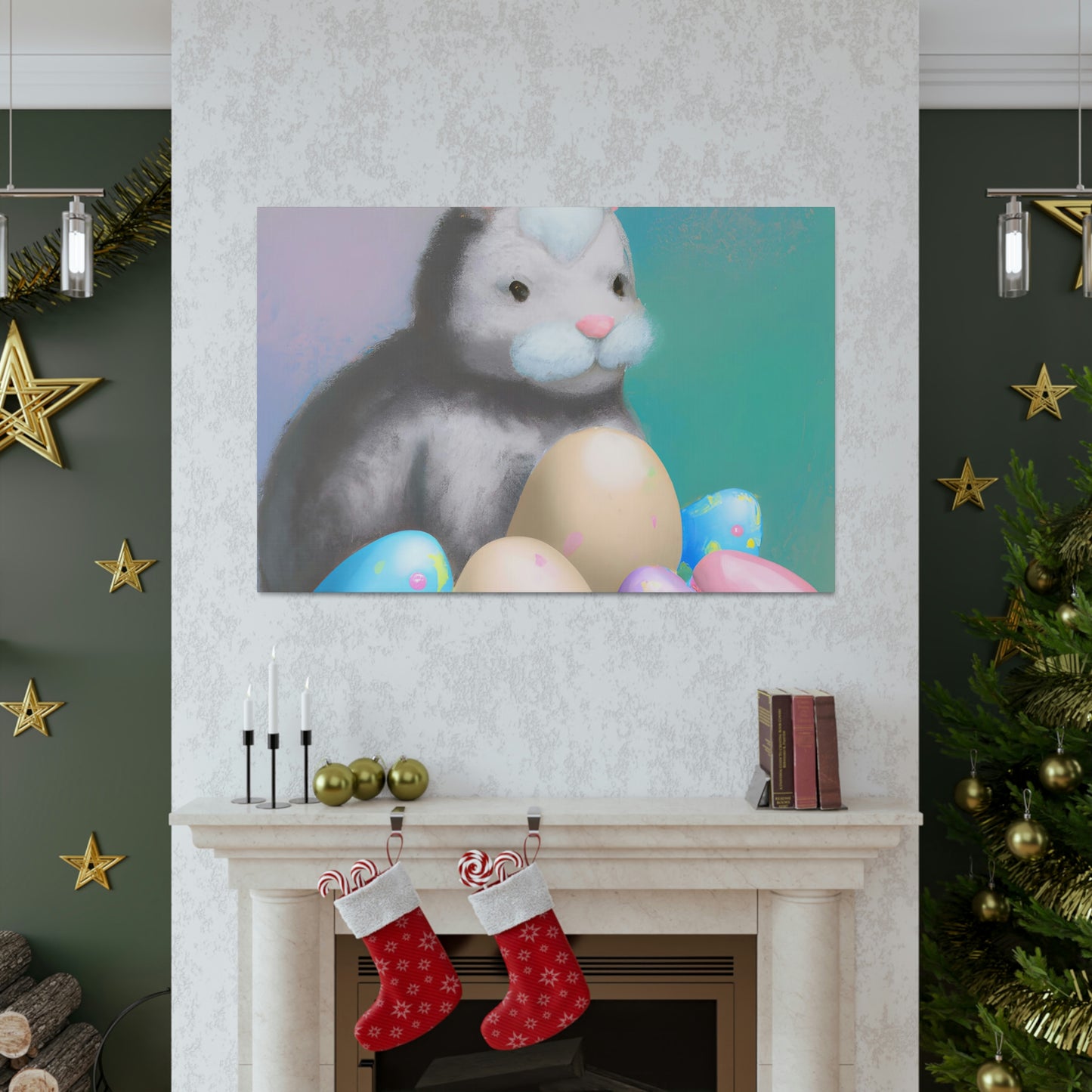 "Easter Bunny's Egg Hunt" - Canvas