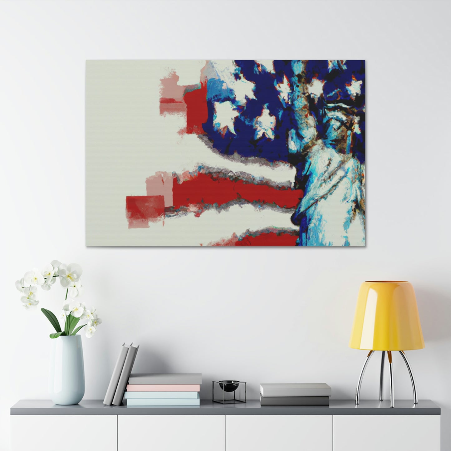 Statue Liberty Flag - Canvas