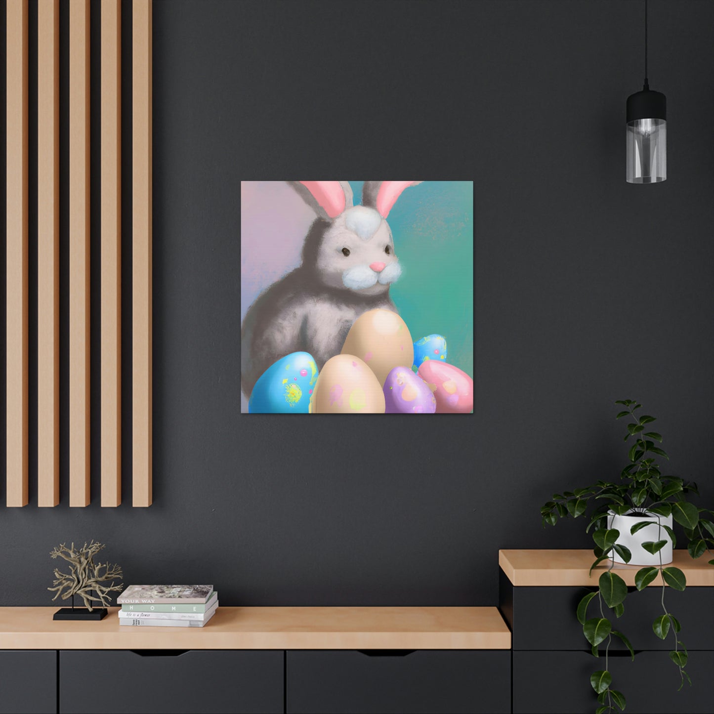 "Easter Bunny's Egg Hunt" - Canvas